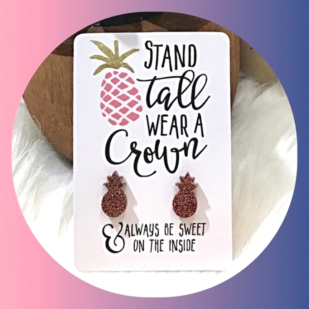 Glittery Pineapple Earrings